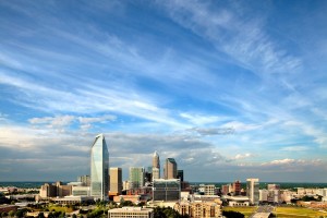 Updated Charlotte NC skyline photography with Duke Energy tower, Bank of America tower and Wells Fargo tower.